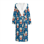 Cute Popcorn Box Pattern Print Hooded Bathrobe