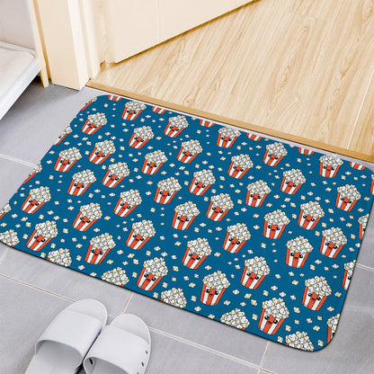 Cute Popcorn Box Pattern Print Indoor Door Mat