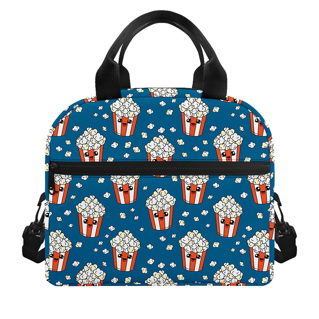 Cute Popcorn Box Pattern Print Insulated Lunch Bag