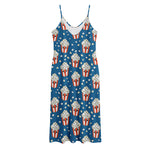 Cute Popcorn Box Pattern Print Jersey Midi Cami Dress