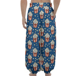 Cute Popcorn Box Pattern Print Lantern Pants