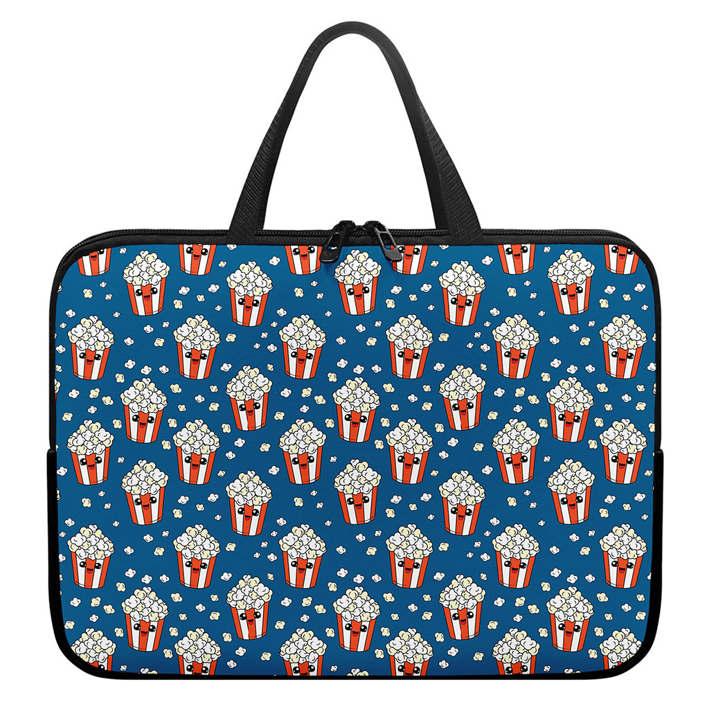 Cute Popcorn Box Pattern Print Laptop Sleeve With Handle
