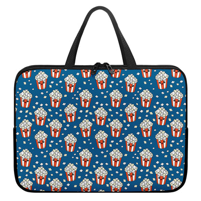 Cute Popcorn Box Pattern Print Laptop Sleeve With Handle