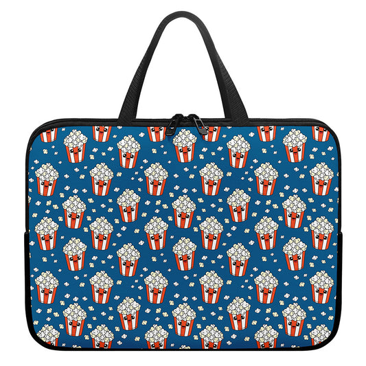 Cute Popcorn Box Pattern Print Laptop Sleeve With Handle