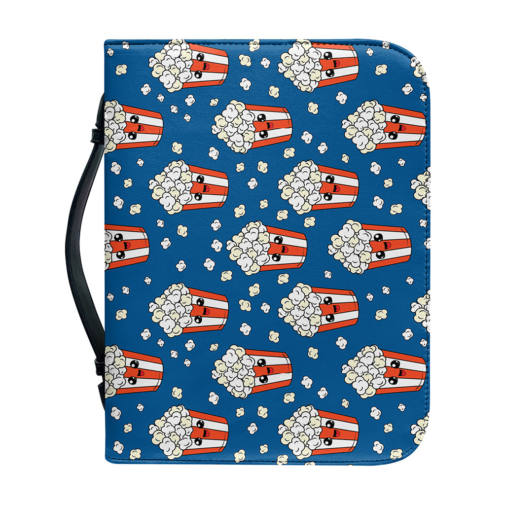 Cute Popcorn Box Pattern Print Leather Bible Cover