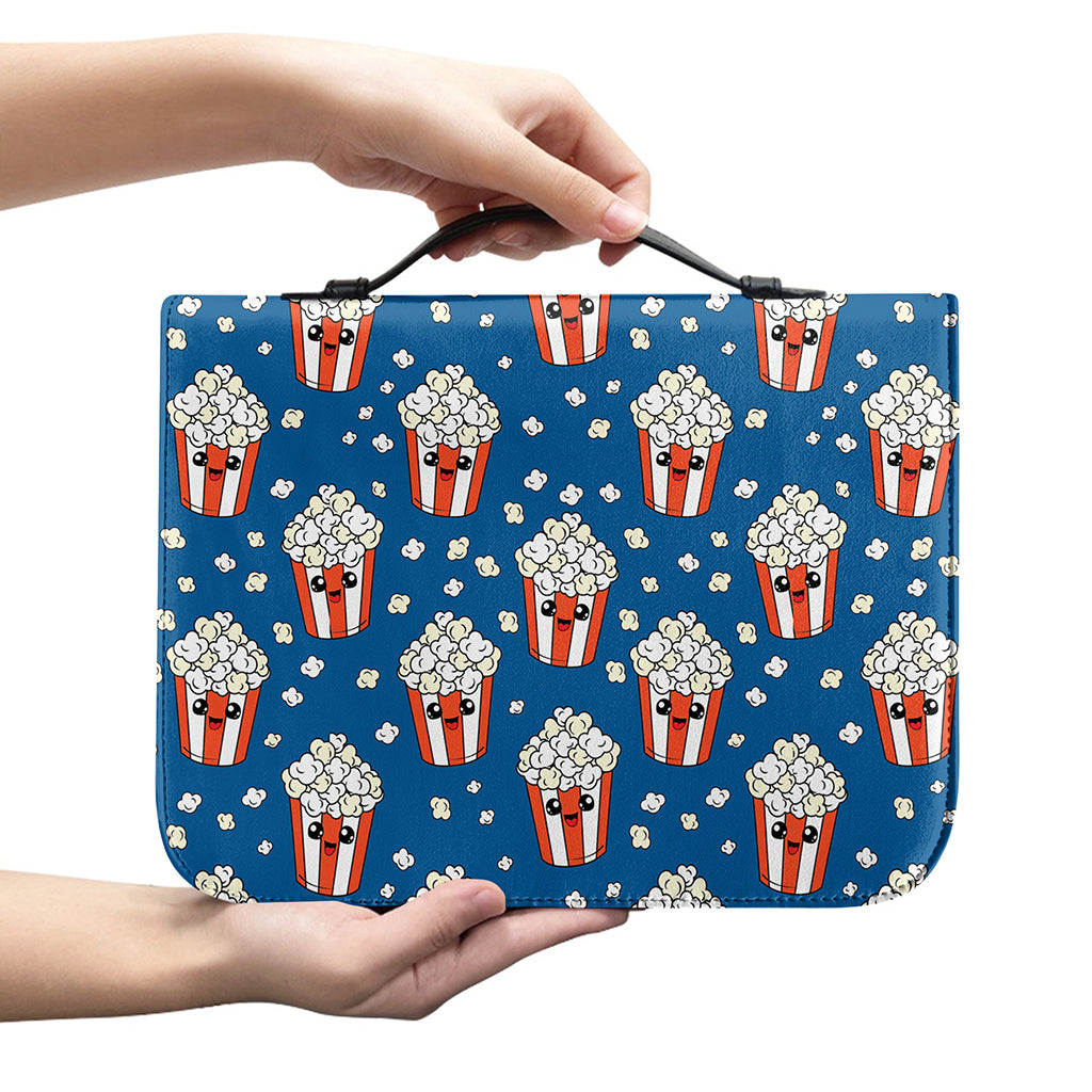 Cute Popcorn Box Pattern Print Leather Bible Cover