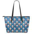 Cute Popcorn Box Pattern Print Leather Tote Bag With Zipper