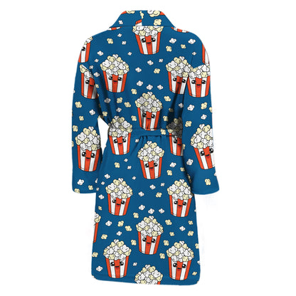 Cute Popcorn Box Pattern Print Men's Bathrobe