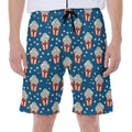 Cute Popcorn Box Pattern Print Men's Beach Shorts