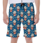 Cute Popcorn Box Pattern Print Men's Beach Shorts