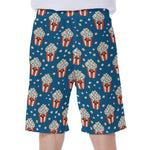 Cute Popcorn Box Pattern Print Men's Beach Shorts