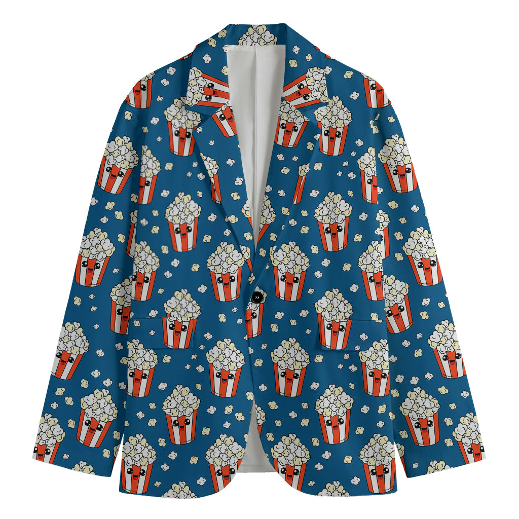 Cute Popcorn Box Pattern Print Men's Blazer
