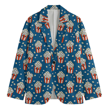 Cute Popcorn Box Pattern Print Men's Blazer