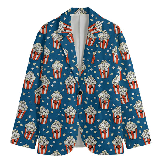 Cute Popcorn Box Pattern Print Men's Blazer