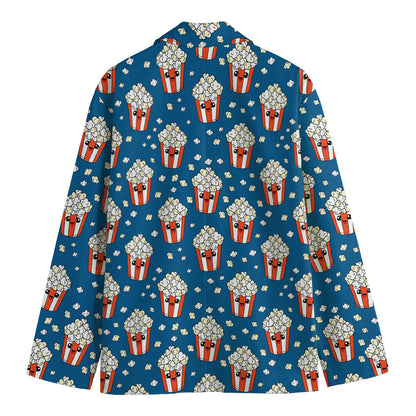 Cute Popcorn Box Pattern Print Men's Blazer