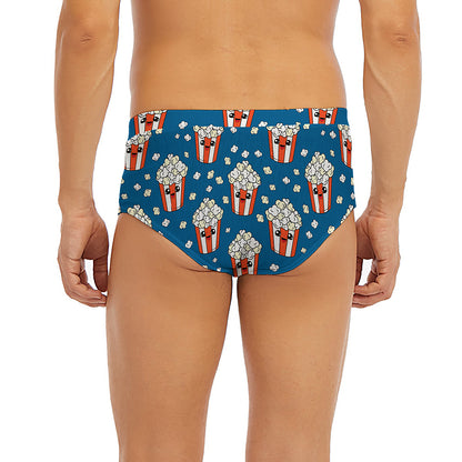 Cute Popcorn Box Pattern Print Men's Briefs