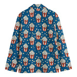 Cute Popcorn Box Pattern Print Men's Cotton Blazer