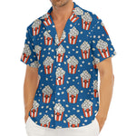 Cute Popcorn Box Pattern Print Men's Deep V-Neck Shirt