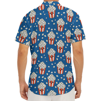 Cute Popcorn Box Pattern Print Men's Deep V-Neck Shirt