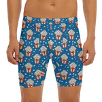 Cute Popcorn Box Pattern Print Men's Long Boxer Briefs