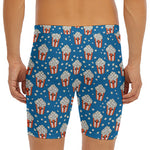 Cute Popcorn Box Pattern Print Men's Long Boxer Briefs