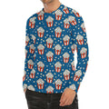 Cute Popcorn Box Pattern Print Men's Long Sleeve Rash Guard