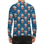 Cute Popcorn Box Pattern Print Men's Long Sleeve Rash Guard