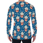 Cute Popcorn Box Pattern Print Men's Long Sleeve T-Shirt
