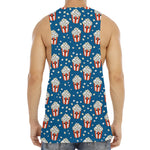 Cute Popcorn Box Pattern Print Men's Muscle Tank Top