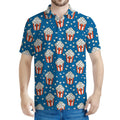 Cute Popcorn Box Pattern Print Men's Polo Shirt
