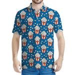 Cute Popcorn Box Pattern Print Men's Polo Shirt