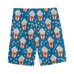 Cute Popcorn Box Pattern Print Men's Sports Shorts