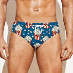 Cute Popcorn Box Pattern Print Men's Swim Briefs