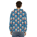 Cute Popcorn Box Pattern Print Men's Velvet Pullover Hoodie