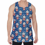 Cute Popcorn Box Pattern Print Men's Velvet Tank Top