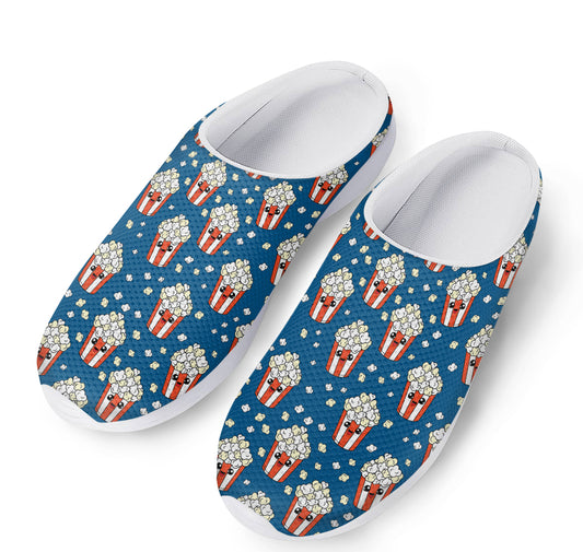 Cute Popcorn Box Pattern Print Mesh Casual Shoes