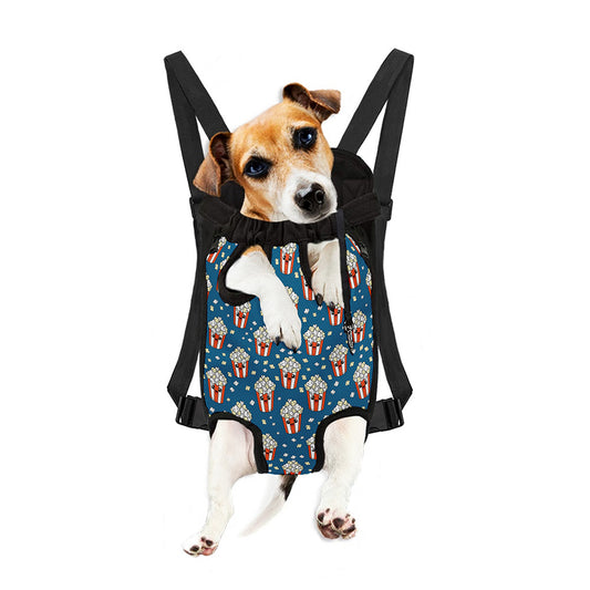 Cute Popcorn Box Pattern Print Pet Carrier Backpack