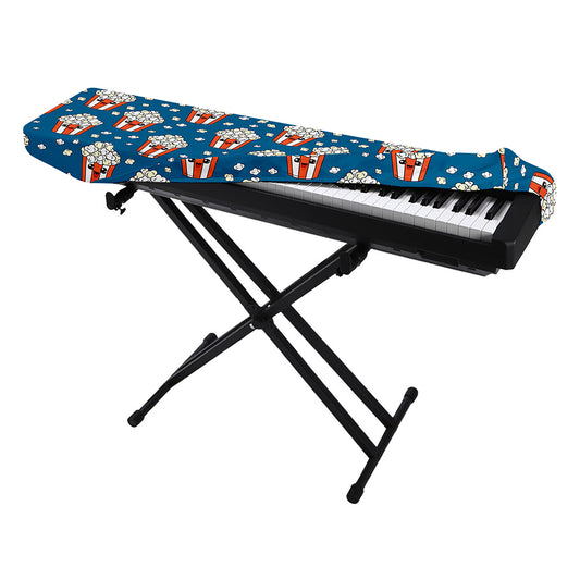 Cute Popcorn Box Pattern Print Piano Keyboard Cover