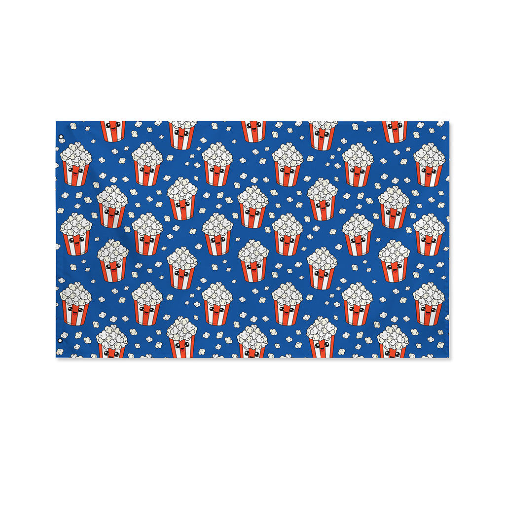 Cute Popcorn Box Pattern Print Polyester Flag