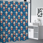 Cute Popcorn Box Pattern Print Premium Shower Curtain