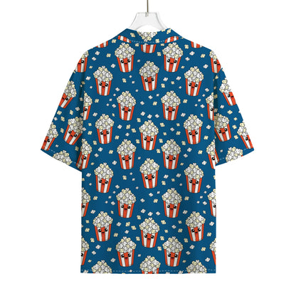 Cute Popcorn Box Pattern Print Rayon Hawaiian Shirt