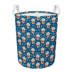 Cute Popcorn Box Pattern Print Round Laundry Basket