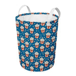 Cute Popcorn Box Pattern Print Round Laundry Basket