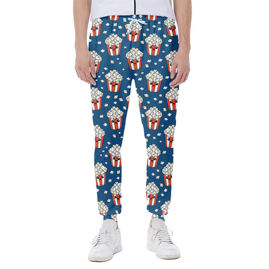 Cute Popcorn Box Pattern Print Scuba Joggers