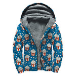 Cute Popcorn Box Pattern Print Sherpa Lined Zip Up Hoodie