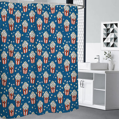 Cute Popcorn Box Pattern Print Shower Curtain