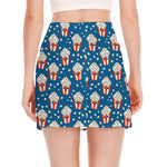 Cute Popcorn Box Pattern Print Side Slit Mini Skirt