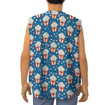 Cute Popcorn Box Pattern Print Sleeveless Baseball Jersey
