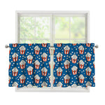 Cute Popcorn Box Pattern Print Tier Curtains