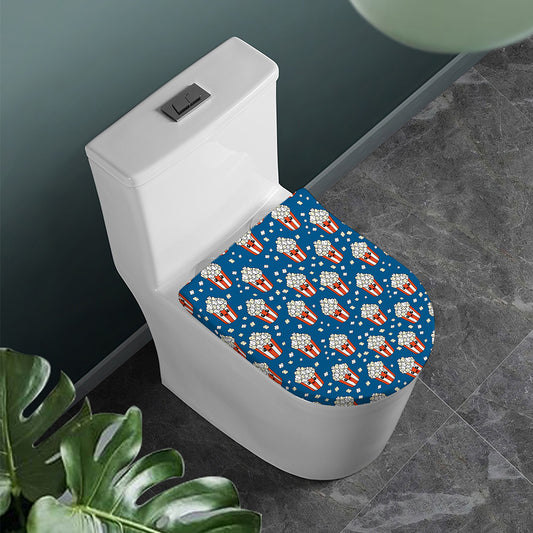 Cute Popcorn Box Pattern Print Toilet Lid Cover